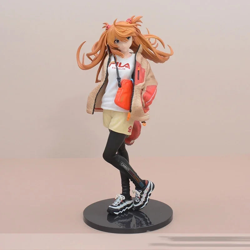 23CM Evangelion  Anime Figure Asuka Langley Soryu Tide Brand Costume Dress Up Model Toy Gift Collection Figure Desktop Ornament