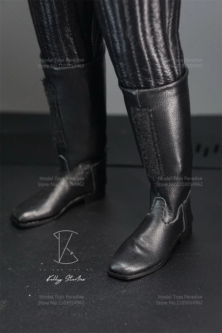 Kelly Studio KS-100 1/6 Men Soldier Black Samuari Mini Cloak Bodysuit Darth Vader Leather Clothes Set Fit 12'' HT Action Figure