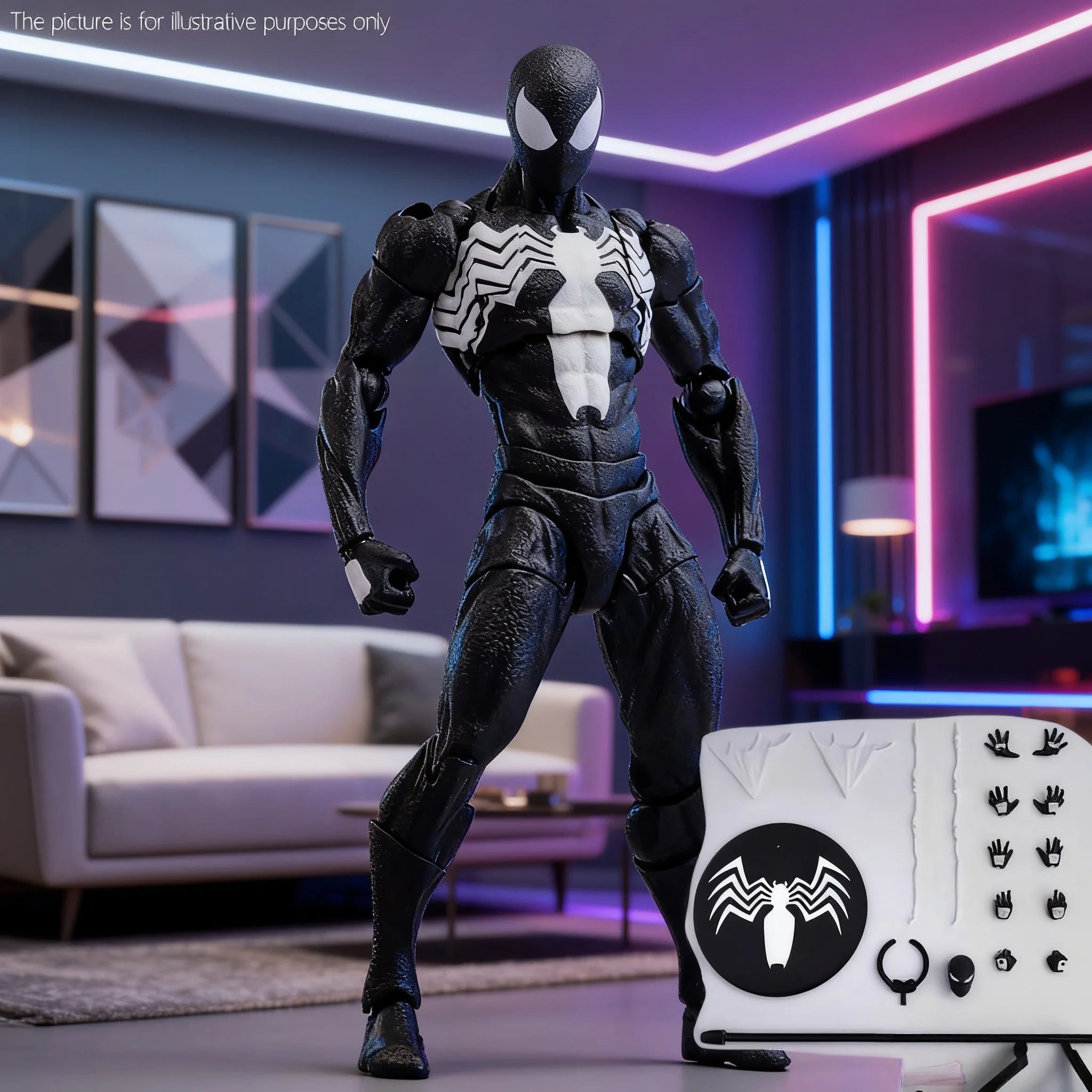 New Spider Man figurine model high-quality PVC black red Spider Man chaotic toy anime style action dolls for collection and gift