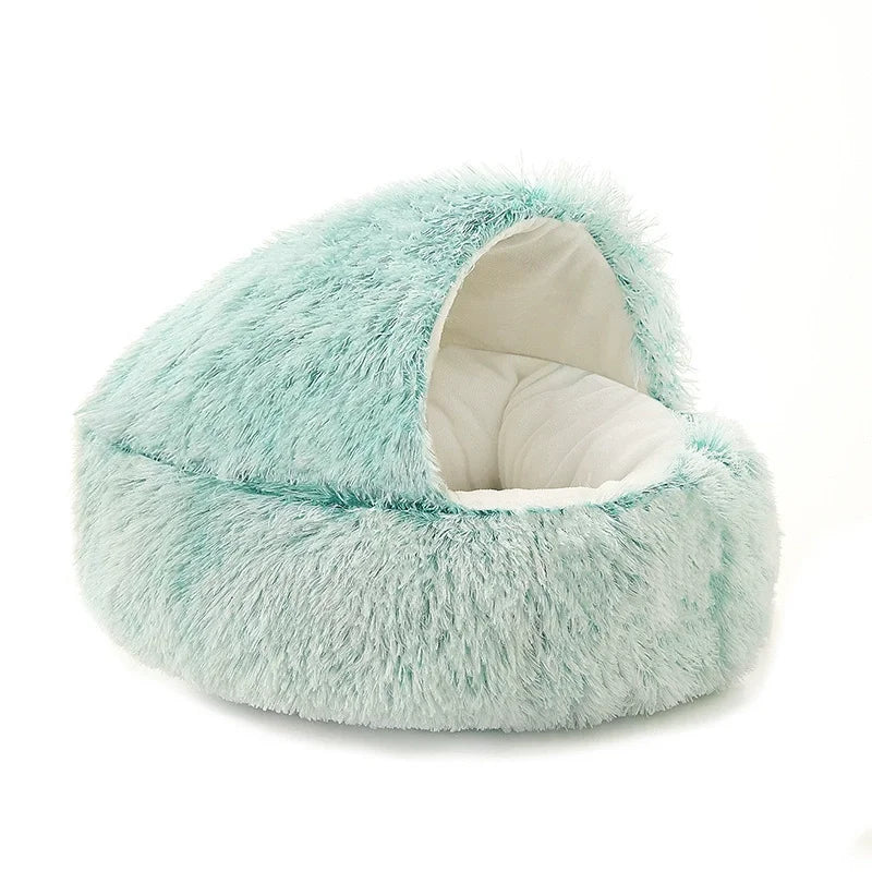 40/50/60cm Autumn and Winter Round Cat Bed Warm Soft Plush Shell Style Sleeping Nest for Small Medium Large DogCat Katzenzubehör
