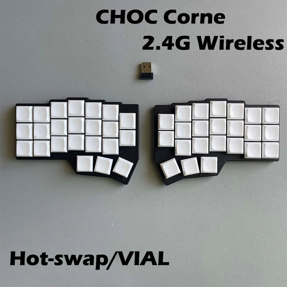 CHOC CORNE V4.1 Low Profile Ultrathin Split Mechanical Keyboard Hot-swap Kaih V1/V2 Switch 2.4G Wireless VIAL Programmable