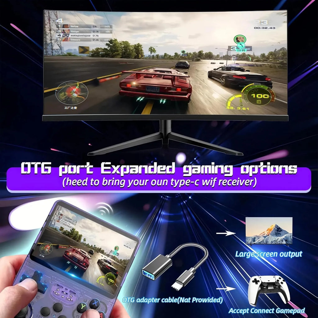 R36S Retro Handheld Video Game Console Linux System 3.5 Inch IPS Screen R35s Pro Portable Pocket Video Player 64GB/128G Games