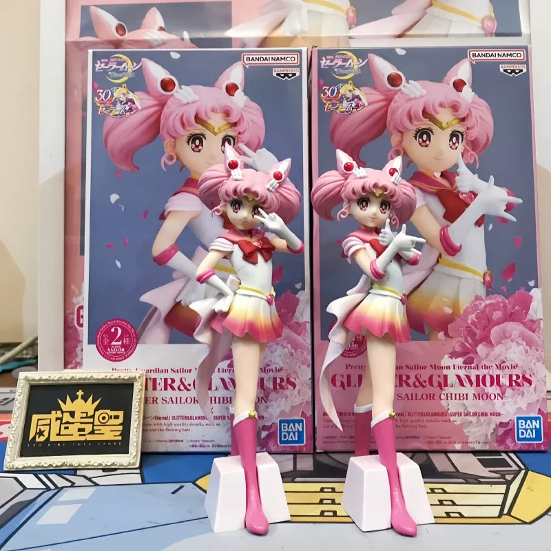 17cm Pretty Guardian Sailor Moon Cosmos The Movie Glitter Glamours Super Sailor Chibi Moon Action Figure Kid Toy Gift Custom Bym
