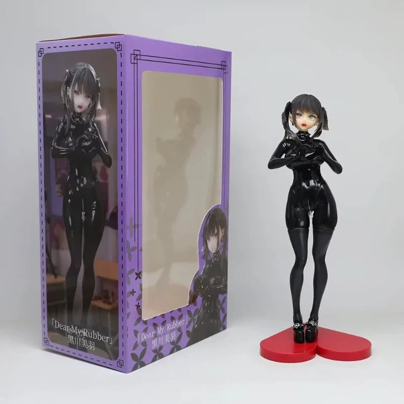 Anime GK Figure Kurokawa Miwa Standing Uniform Anime Girl Latex Bodysuit Statue Domestic Doujin Otaku Desktop Collectible Decor