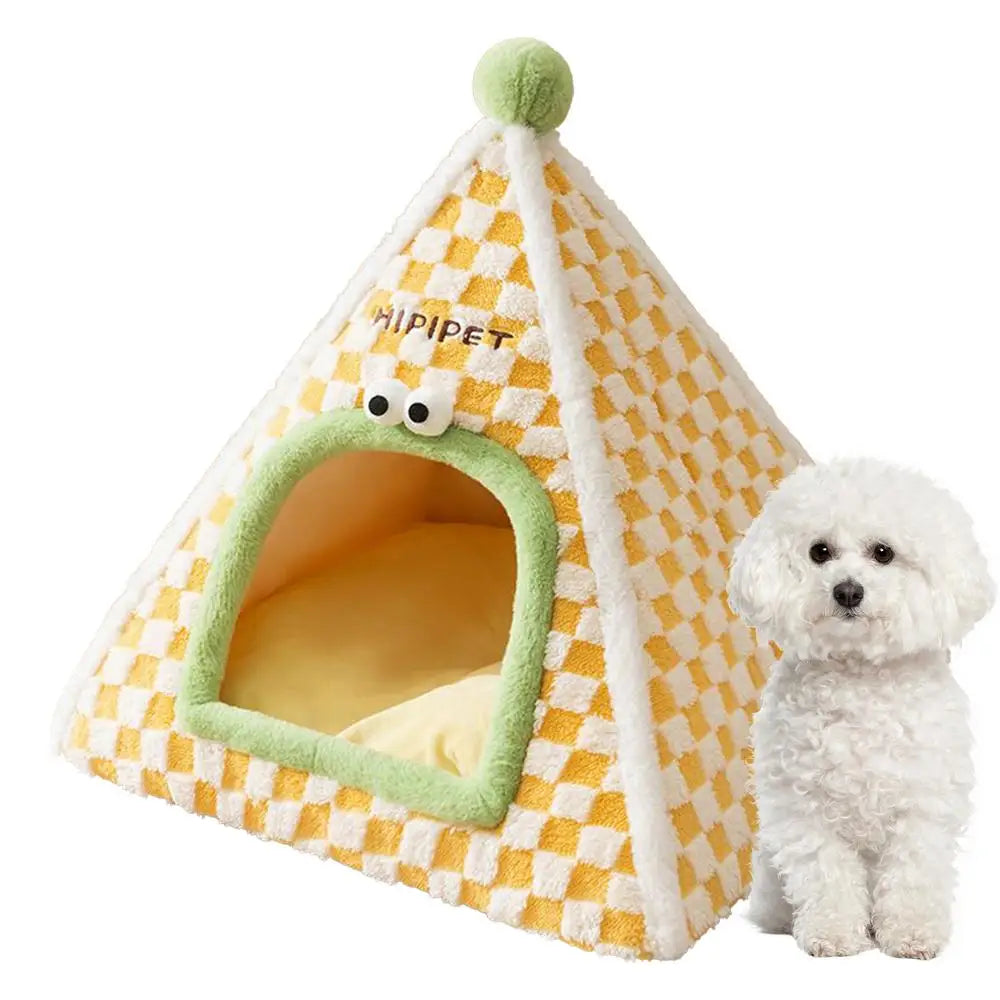 Geschlossenes Katzenbett, Geschlossenes Hundezeltbett, Sicherheits-Warmhaus für den Innenbereich, Haustierhütte, gemütliches Winterzelt für Kätzchen mittlerer und kleiner Rassen