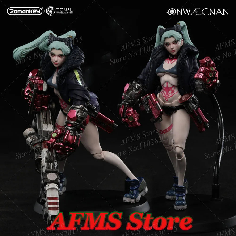 IN STOCK Romankey 1/12 Scale Collectible Figure Anime Gun Girl Rebecca Punk Cool Battle Girl 6Inch Women Soldier Action Figure