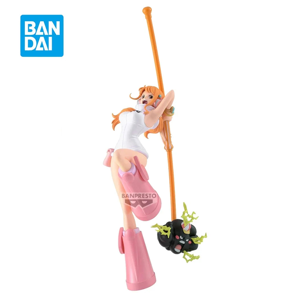 Original Bandai One Piece Battle Record Collection Nami Zeus Kawaii Anime Figure PVC Model Collectible Toys Gift 15Cm