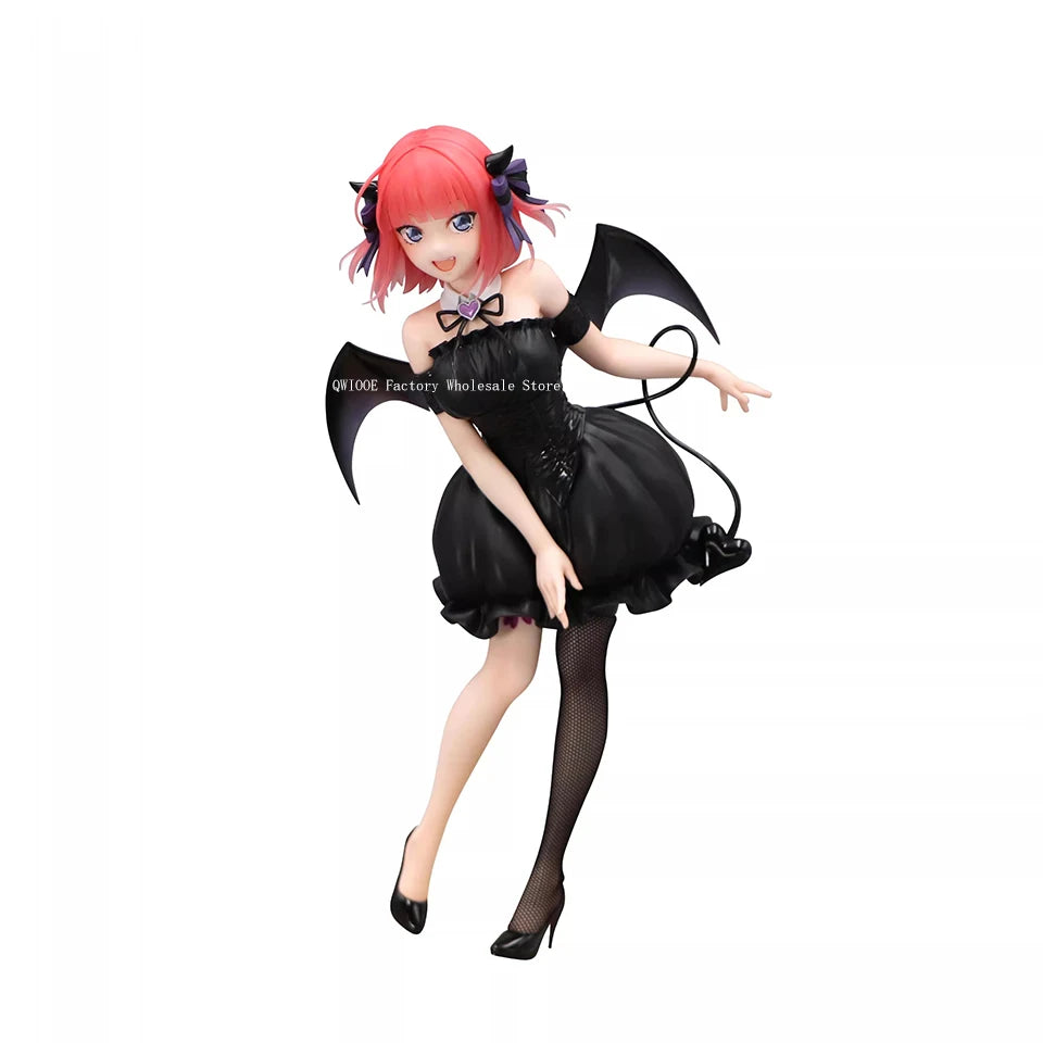 Original Genuine FuRyu Gotoubun No Hanayome 24cm Nakano Nino Black Angel Action figure Toys Collection Doll Christmas Gift