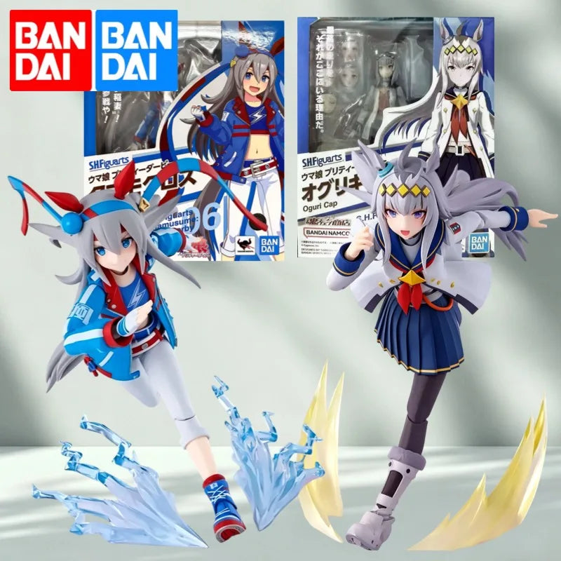 Bandai Original SHF Pretty Derby Oguri Cap Tamamo Cross Umamusume Action Figure Toys for Boys Girls Kids Gift Collectible