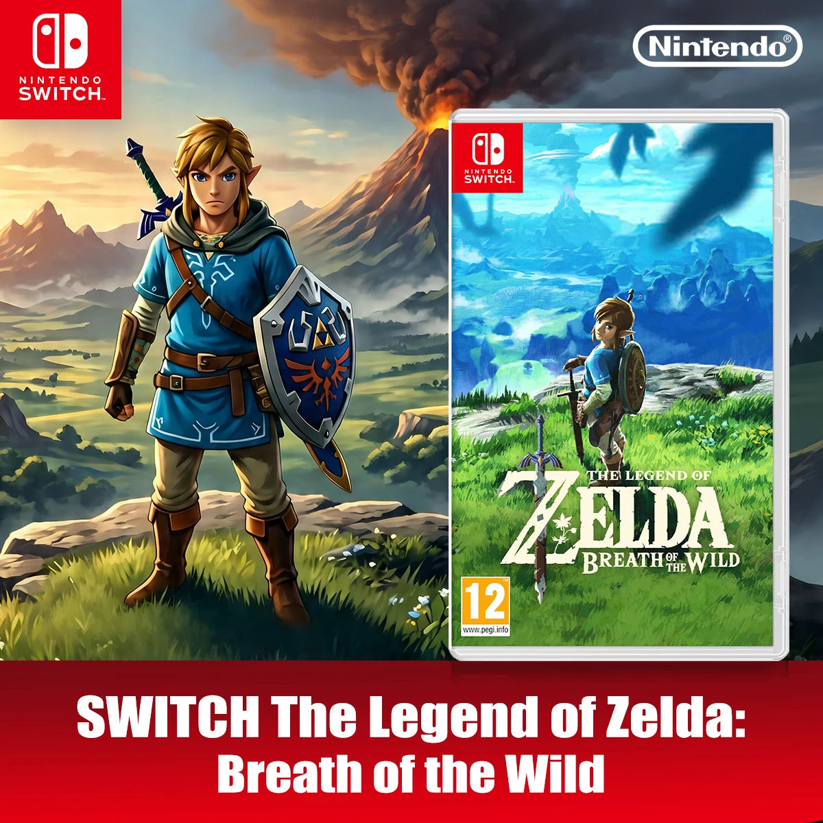 Nintendo Switch The Legend of Zelda: Breath of the Wild Game Cartridge PHYSICAL Nintendo Switch OLED Open World Action Adventure