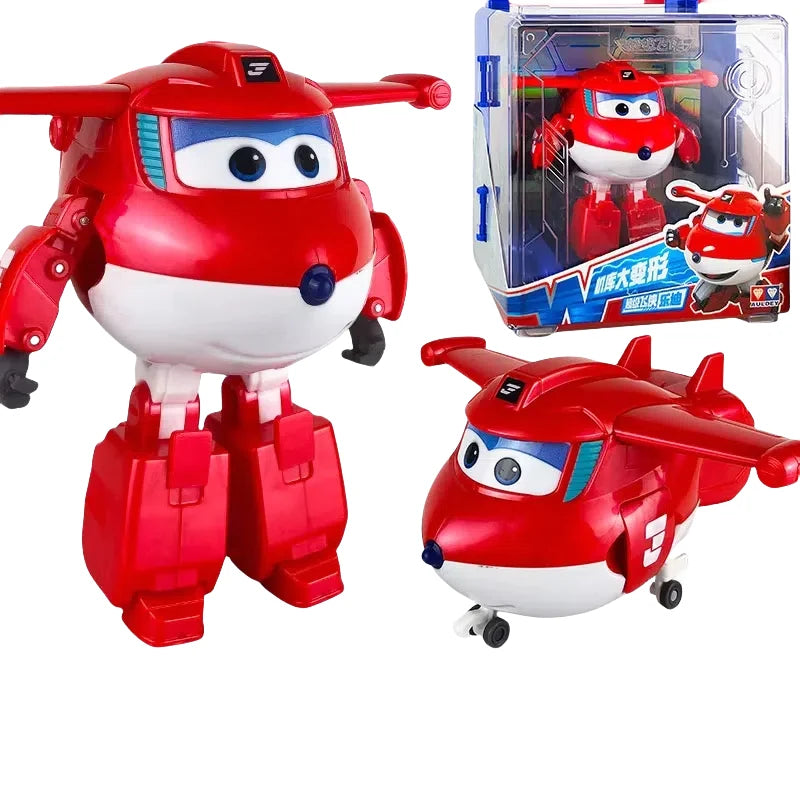 Hot New Super Wings Large Transformation Anime Transformation Flat Robot Action Character Transformation Toy Children'S Gift