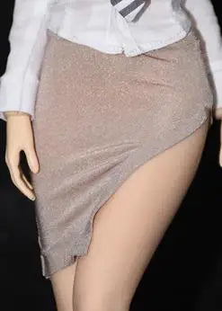 Kleidung für weibliche Puppen im Maßstab 1/6, weißes Hemd, enger Rock, passend für 12-Zoll-Actionfiguren-Körpermodell