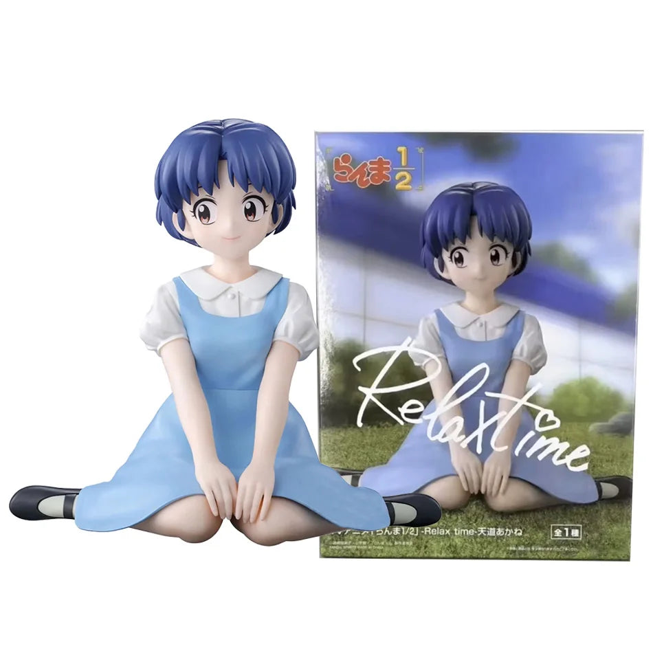 Original BANDAI BANPRESTO Ranma 1/2 Ranma Akane Tendo Shampoo Relax time Anime Figure Toys PVC Model Collection Doll Gift