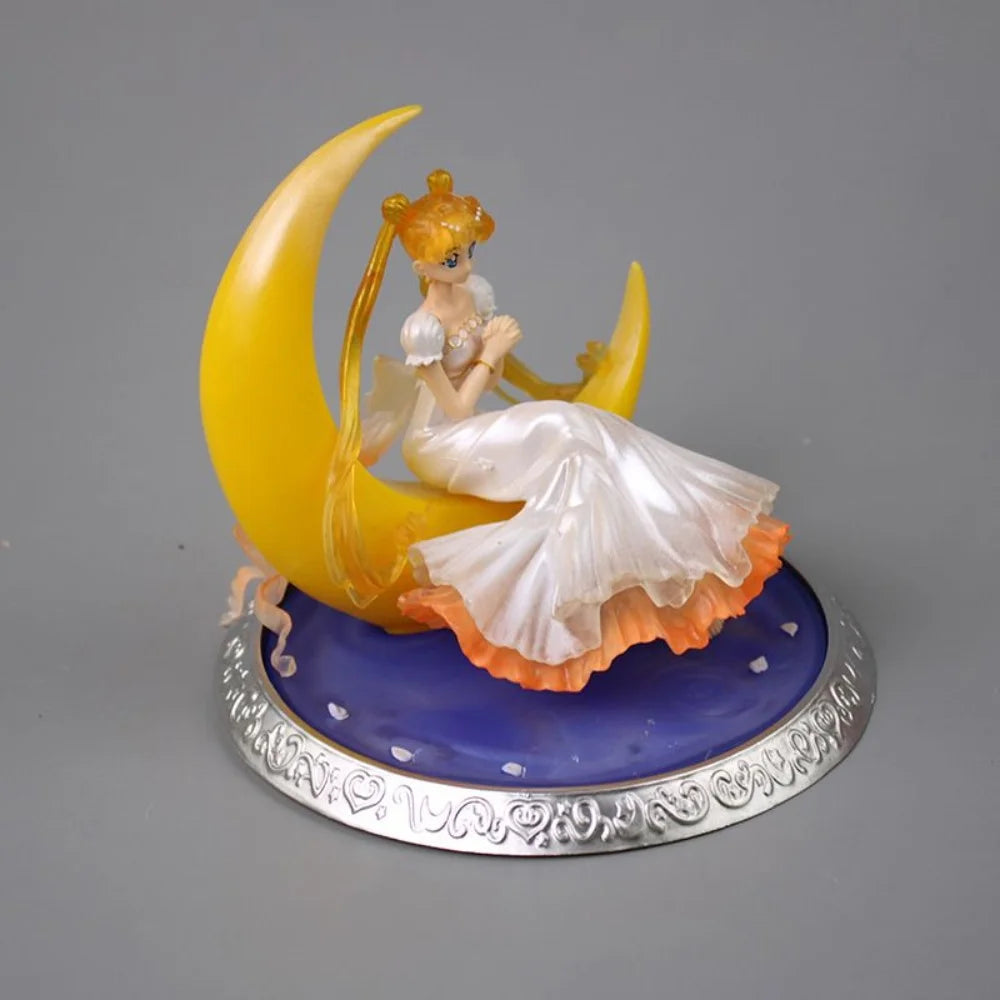 Sailor Moon Ornament Anime Surrounding Aesthetic Figure Model Glowing Night Light Room Desktop Decoration Cute Toy Children Gift