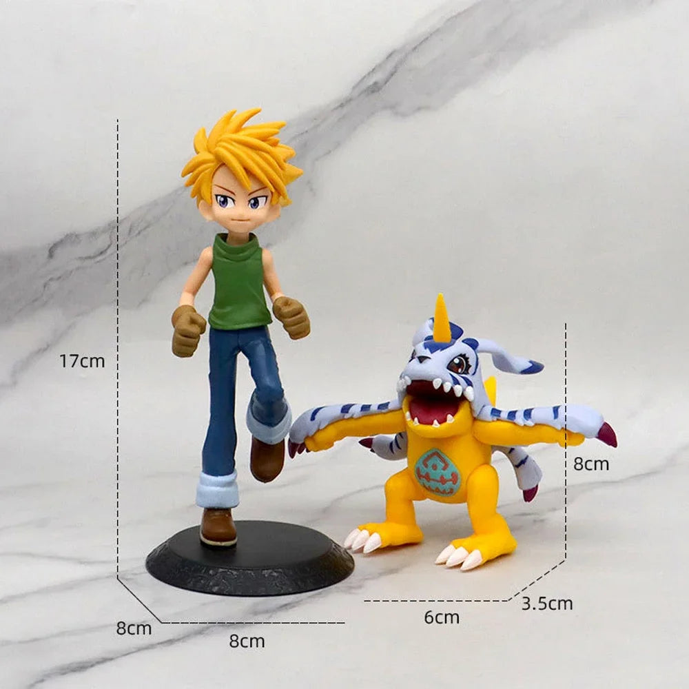 Digimon Adventure Figure 8-17cm Yagami Taichi Agumon Ishida Yamato Gabumon Yagami Hikari Tailmon Takaishi Takeru Patamon Anime