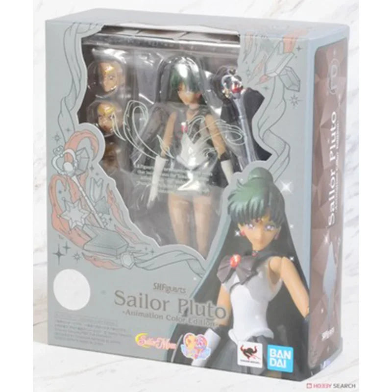 Bandai Sailor Moon Anime SHF Meiou Setsuna Action Figures Collectible Model Movable Exquisite Doll Ornaments Toys Gifts for Kids