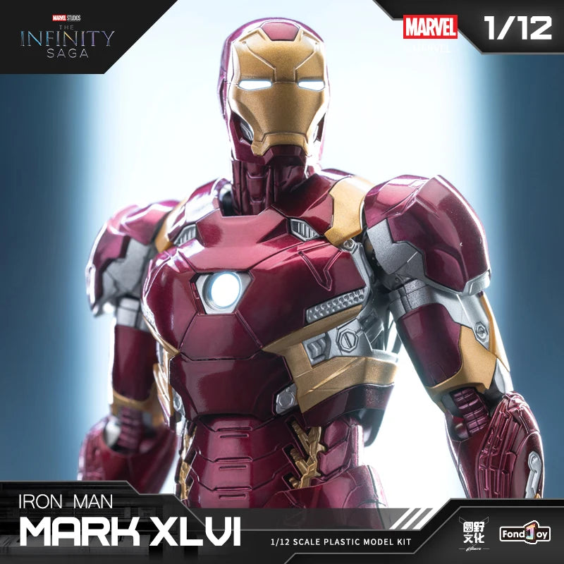 НОВА оригинална аниме фигурка Fondjoy Iron Man MK46 Модел Комплект 1/12 Infinity Saga Ironman Mark 46 Сглобка ABS съвместна подвижна играчка за деца