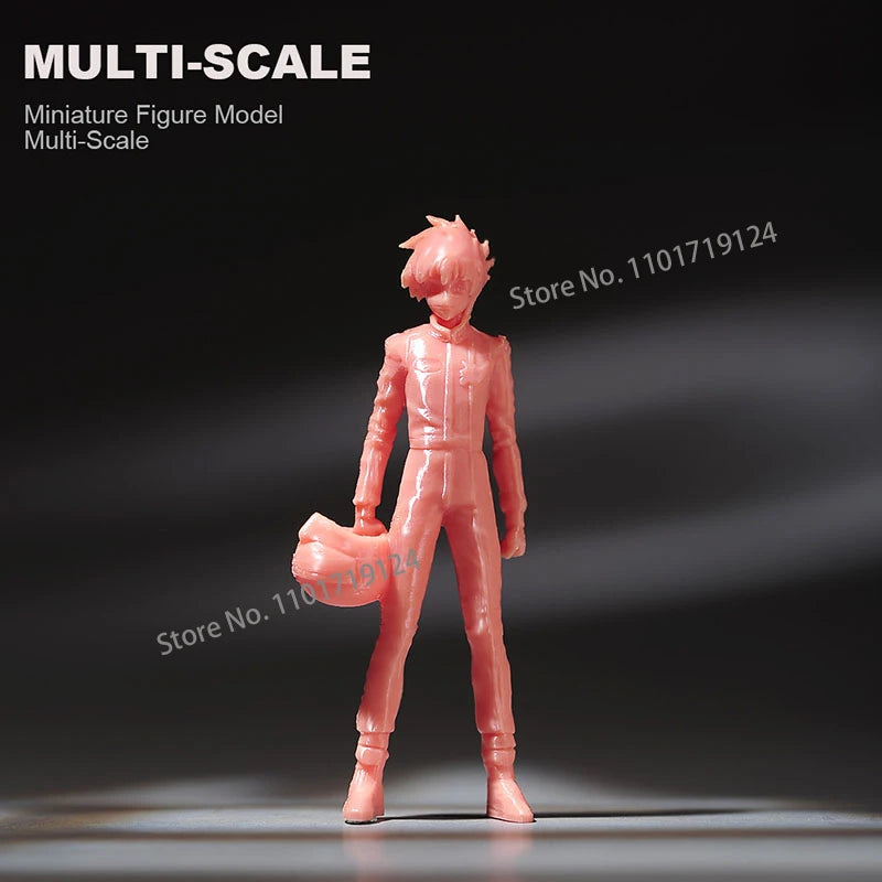 Miniatures 1/24 1/64 1/43 1/87 Anime Fighter Boy Girl Figure Diorama Street Scene Sand Table Prop Model For Car Vehicle