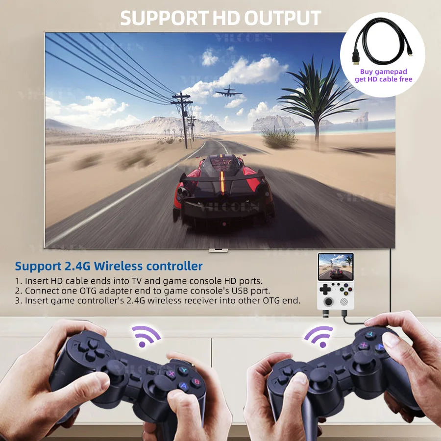 3.5 Inch Pocket Portable Video Game Console Open Source Handheld Game Player with 22000+ Games for PS1 GBA Retro Emulator