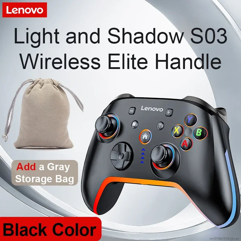 Lenovo S03 Gamepad Wireless Bluetooth Gaming Controller Hall Trigger Joystick Mecha-Tactile Buttons For Switch PC Android IOS