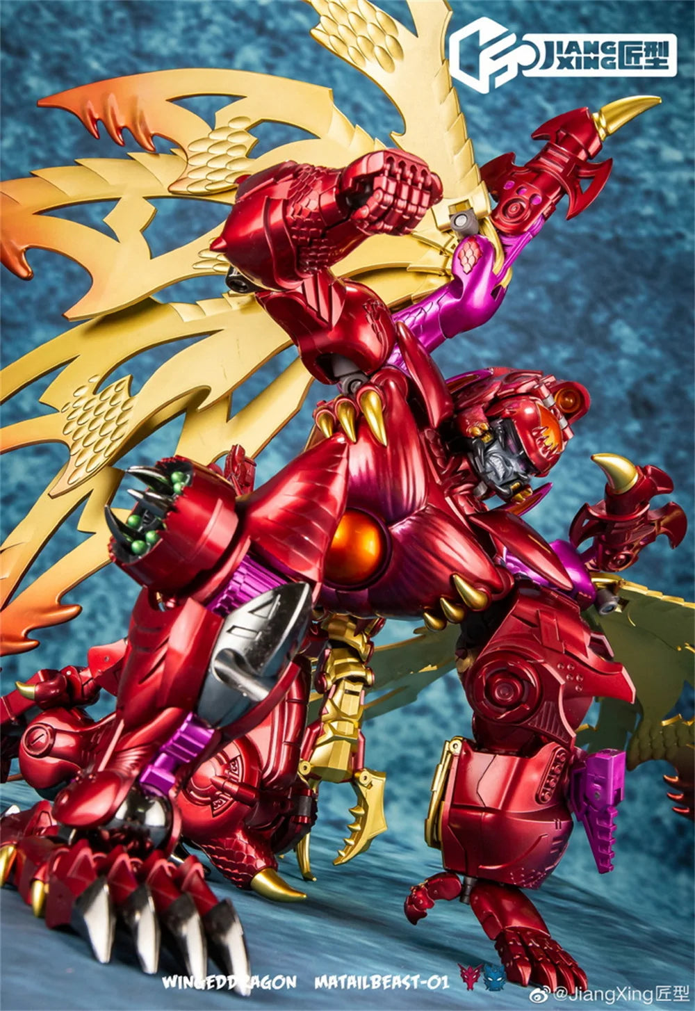 JiangXing   Robot JX-MB-01 ColdDragon MataiBeast-01B BW Winged Red Blue Dragon The Second Batch Action Figure
