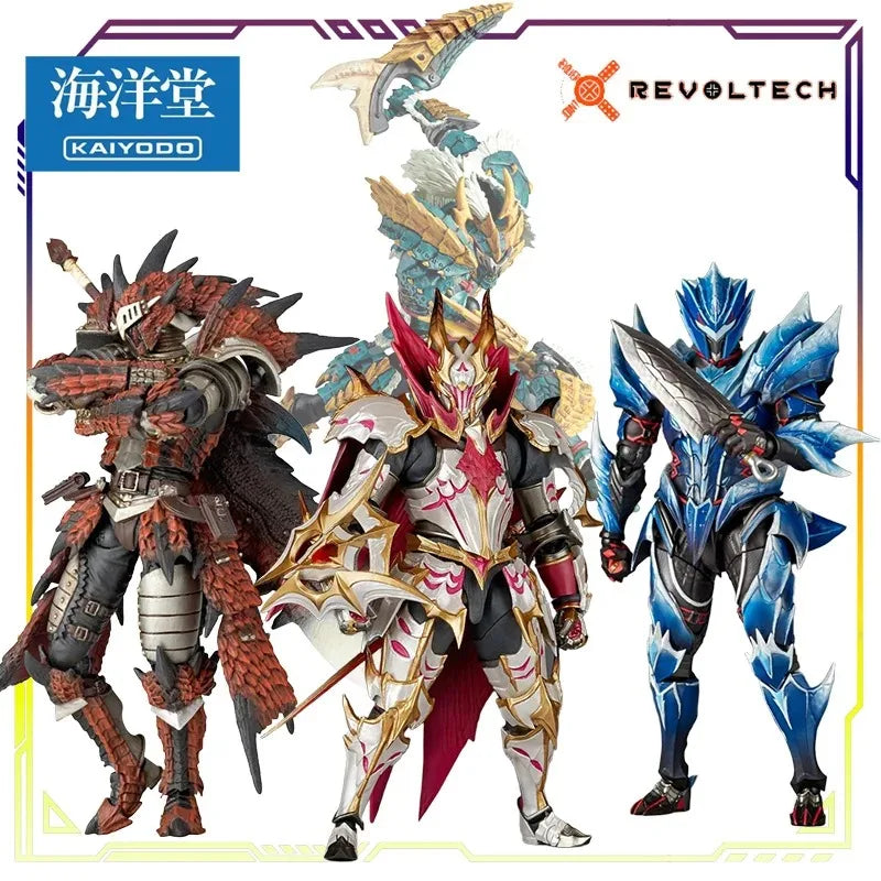 KAIYODO Original REVOLTECH Monster Hunter Rise Sunbreak Series Amatsu Set PVC Articulated Collectible Action Figure Display