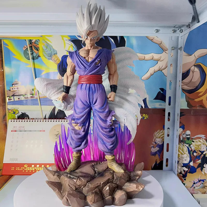 36 cm Anime Umhang Son Gohan Beast Figura Statue Dragon Ball Super Figur GK Weißer Gott Gohan Actionfigur PVC Deko Spielzeug