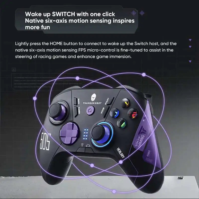 New THUNDEROBOT G50S Wireless Gamepad 1000Hz Return Rate Three Mode Gaming Controller with Hall Trigger for PC/Nintendo Switch