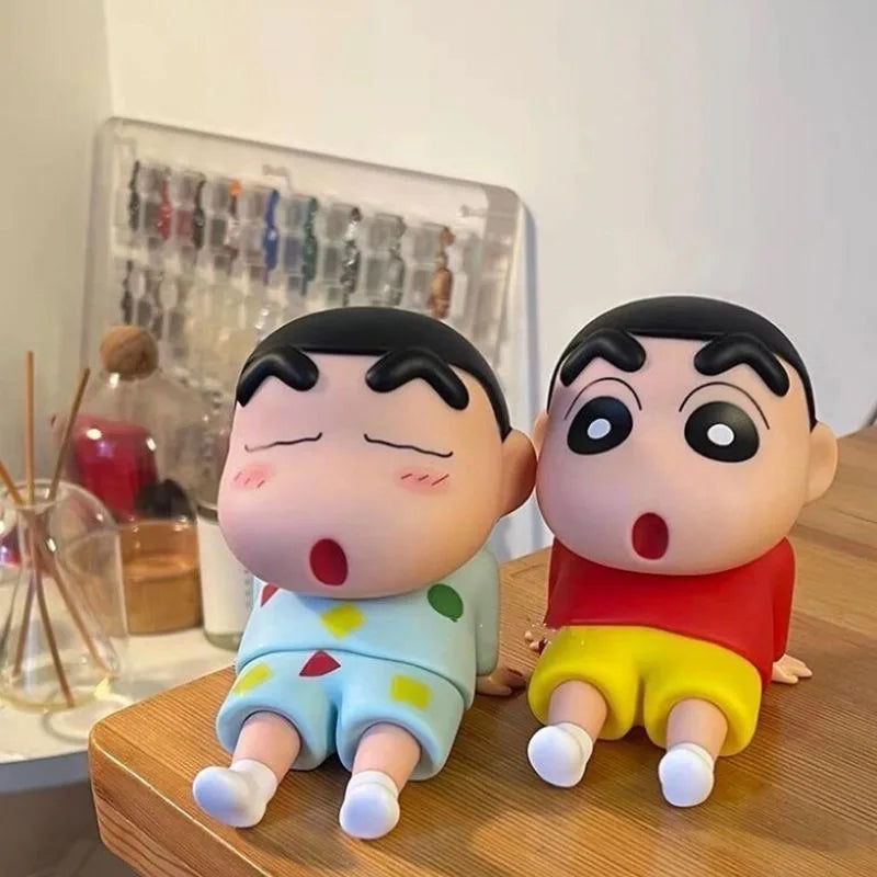 Crayon Shin-Chan Anime Figure Phone Holder Kawaii Desktop Ornaments Phone Support Mini GK Collection Decoration Toys Girls Gifts