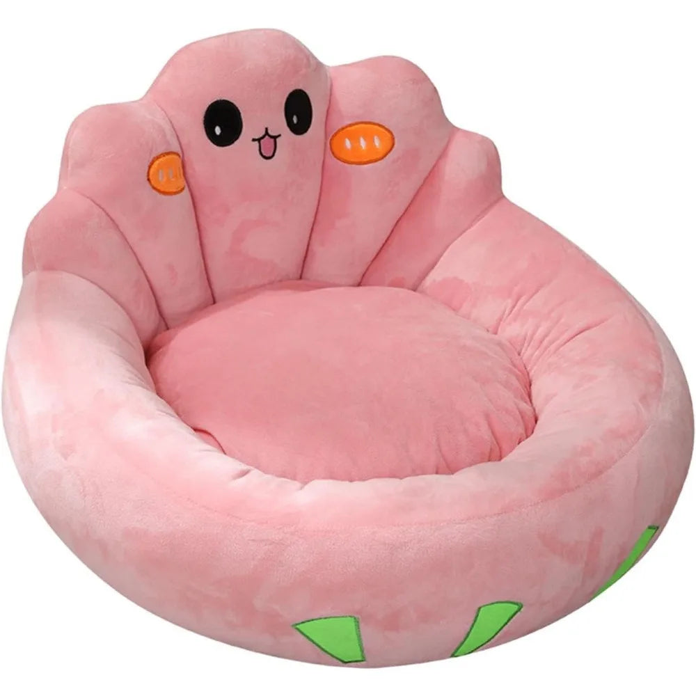 "plush washable warm pet beds for cats and dogs, cozy self-heating sleeping beds for small pets, pink"