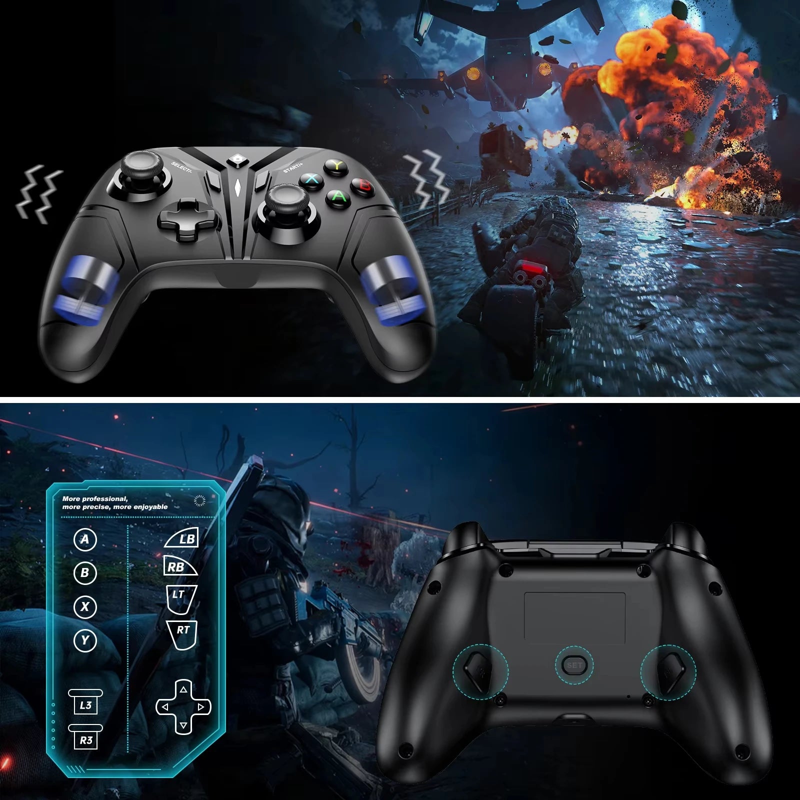 Switch Wireless Gamepad for Nintendo Switch, Android IOS, PC Ps3 Games Hall Effect Stick with Six-axis Bluetooth Game Controller