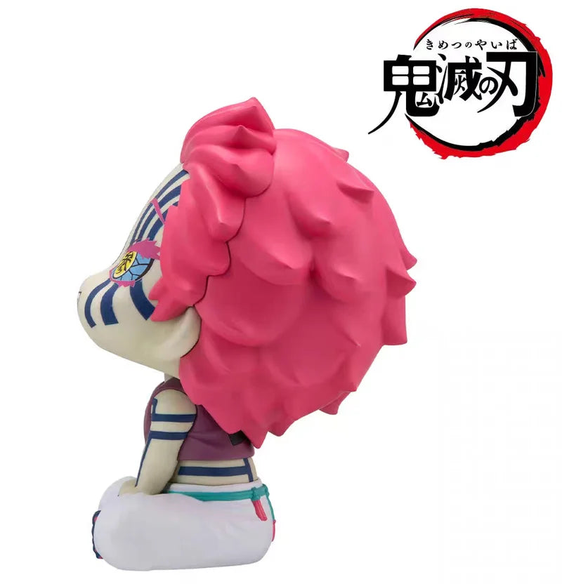 Demon Slayer Action Doll Model Akaza Head Moving Q-Version Doll Mini Series Sitting Doll Toy Anime Peripheral Birthday Gift