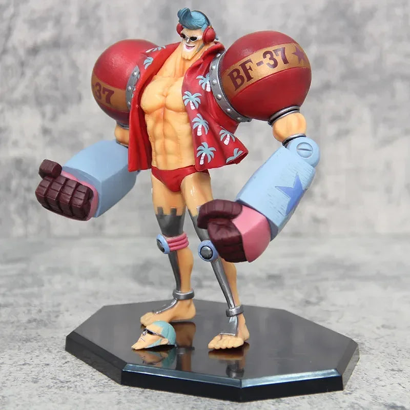 Anime One Piece 18 cm Figur Gk Franky Actionfiguren Doppelkopf Austauschbare PVC Sammlerstücke Dekoration Spielzeug Geschenk ﻿
