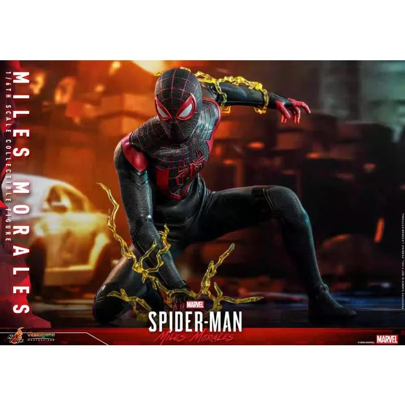 Original Hot Toys Marvel VGM46 Miles Morales Spider Man Anime Figure Model Collection Toys