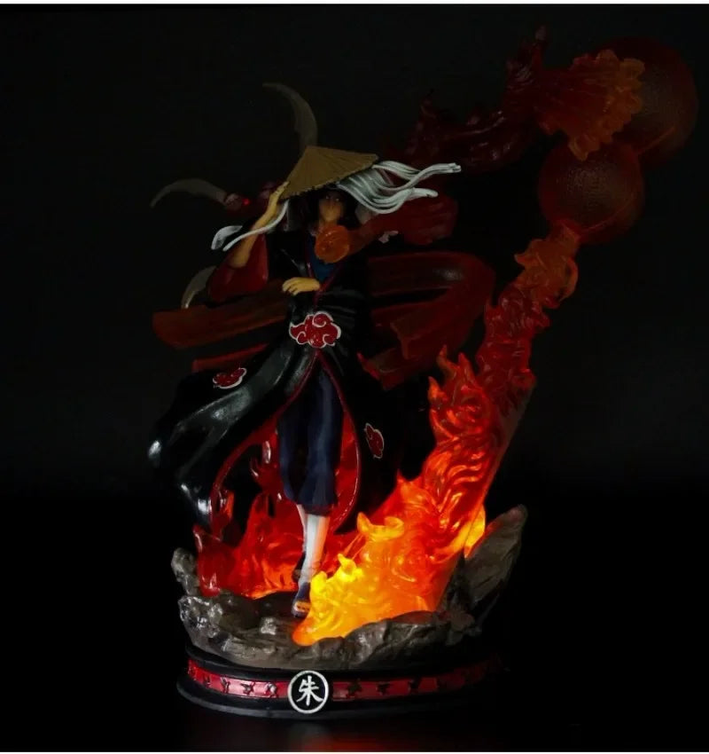 35cm Akatsuki Uchiha Itachi NARUTO Animation Peripherals PVC Large Statue Ornaments Collection Emit Light Model Cool Craft Toys