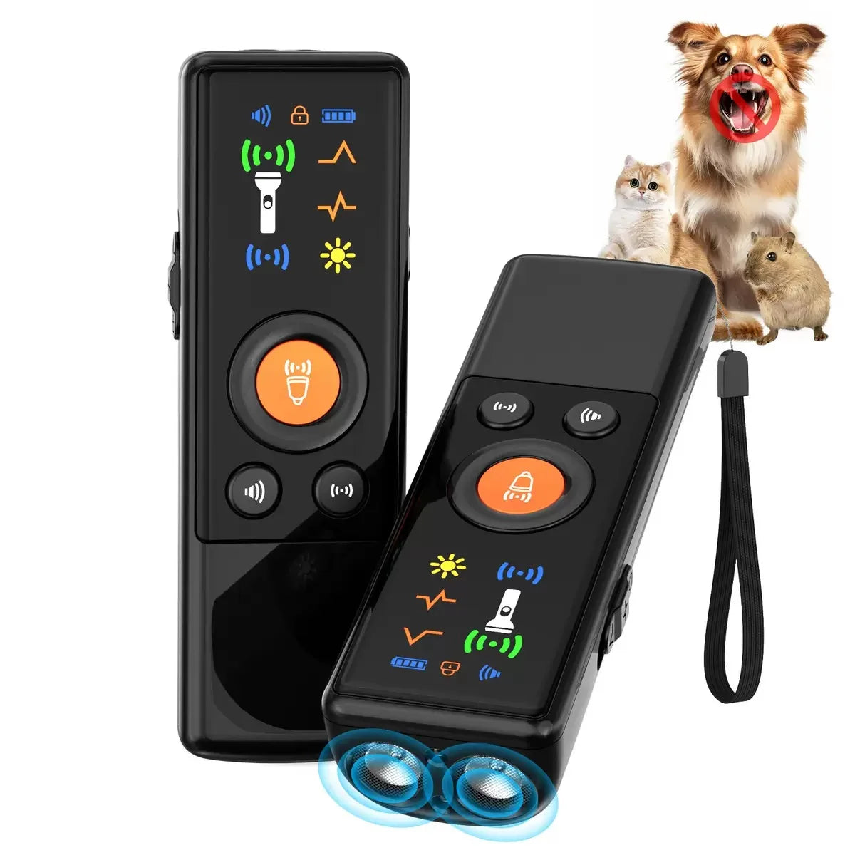 Electric Handheld Anti-barking Tool Stop Barking Ultrasonic LED Dog Training Device Waterproof Dog Trainer