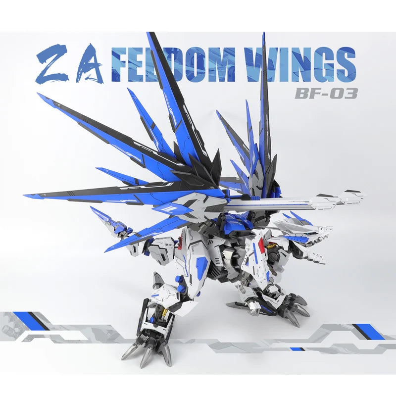 ZZA 1/72 Mechanical Beast Mecha ModelWing of Freedom Battle Dragon Posable DollGuochuang Assembly Mecha Toy Gift,Premium Present