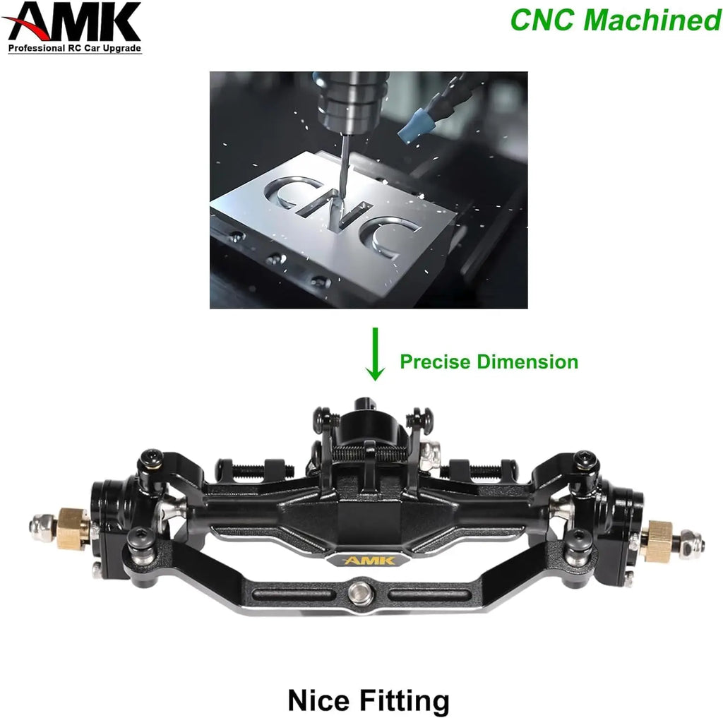 AMK TRX4M Messing-Portalachsen-Kit, Komplettset mit 7-mm-Sechskant-Radnaben und 4-mm-Adaptern für 1/18 RC-Crawler TRX4M Bronc Defend