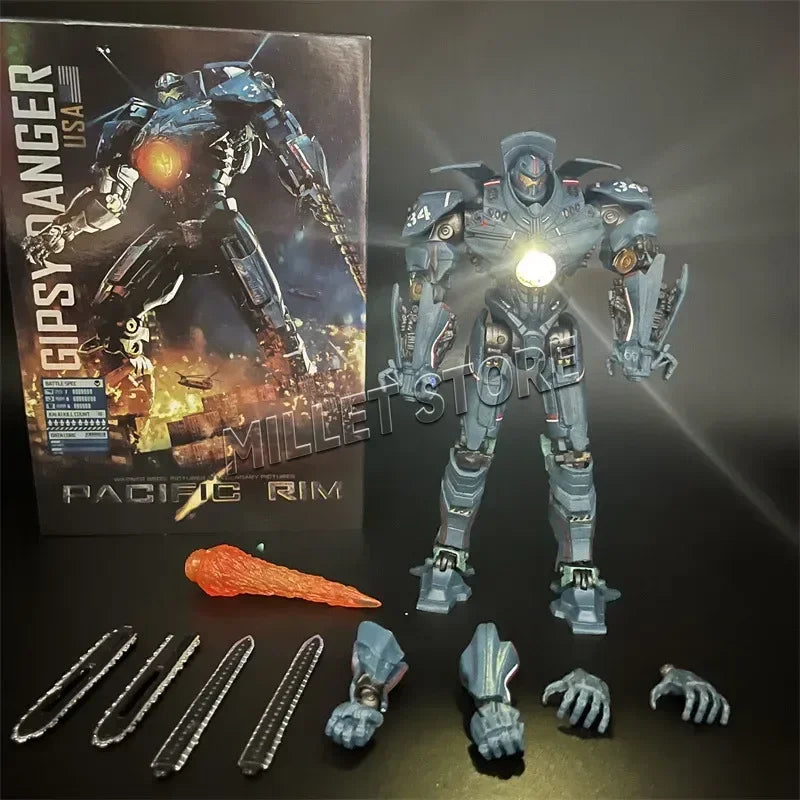 Emit Light 20CM NECA Figure Pacific Crimson Typhoon Gipsy Danger Cherno Alpha Model Toys Rim Collection Doll Gift