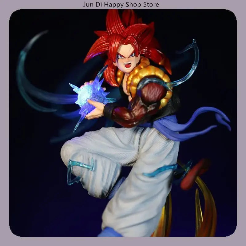 Dragon Ball Super Saiyan 4 Gogeta Aura Version Light-up Scene 25cm Anime Figure Statue Desktop Decoration Gift