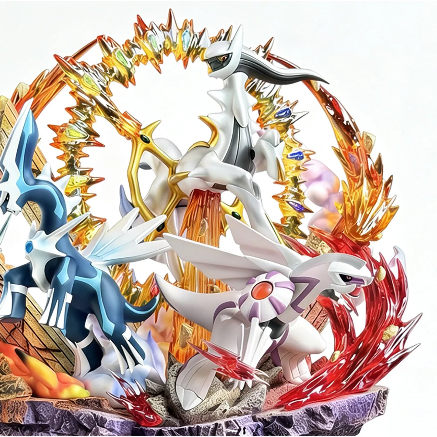 37cm Pokemon Ppap Four Legendary Beasts Set Figure With Light Anime Merch Decorative Ornament Collection Model Birthday Toy Gift