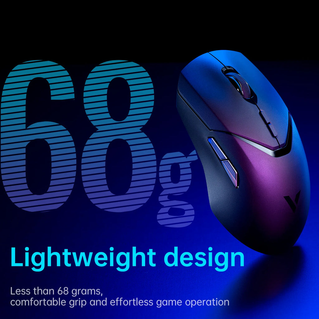 Безжична геймърска мишка Rapoo VT9PRO PAW3398, 26000DPI, 68g, лека, кабелна, безжична мишка, 160H, супер дълъг живот на батерията