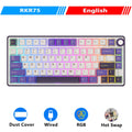RK Royal Kludge R75 Gasket Kabelgebundene mechanische Tastatur mit 80 Tasten, RGB-Hintergrundbeleuchtung, Hot-Swap-fähige spanische Gamer-Tastatur, MDA-PBT-Tastenkappen