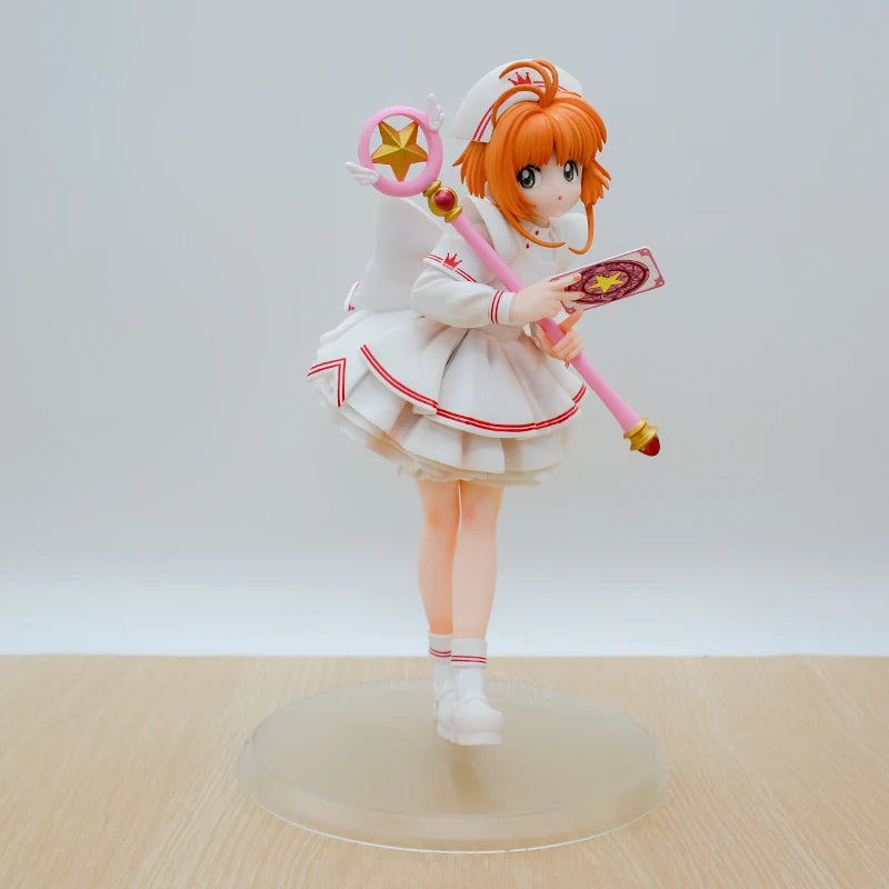 22cm Cardcaptor Sakura Sakura Kinomoto Nurse Anime Girl Figure Card Captor Sakura Kerberos Action Figure Model Doll Toys Gifts
