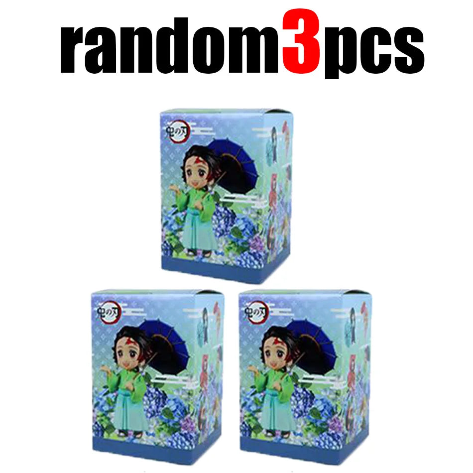 Demon Slayer Tanjiro Kamado Nezuko Anime Cartoon Figure Blind Box Creative Personalized Statue Model Ornament Surprise Gifts Box