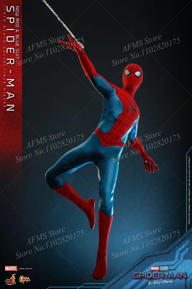 HOTTOYS MMS679 1/6 Men Soldier Tom Holland Spider-Man No Way Home Red Blue Battle Clothes Version 12Inch Action Figure Model