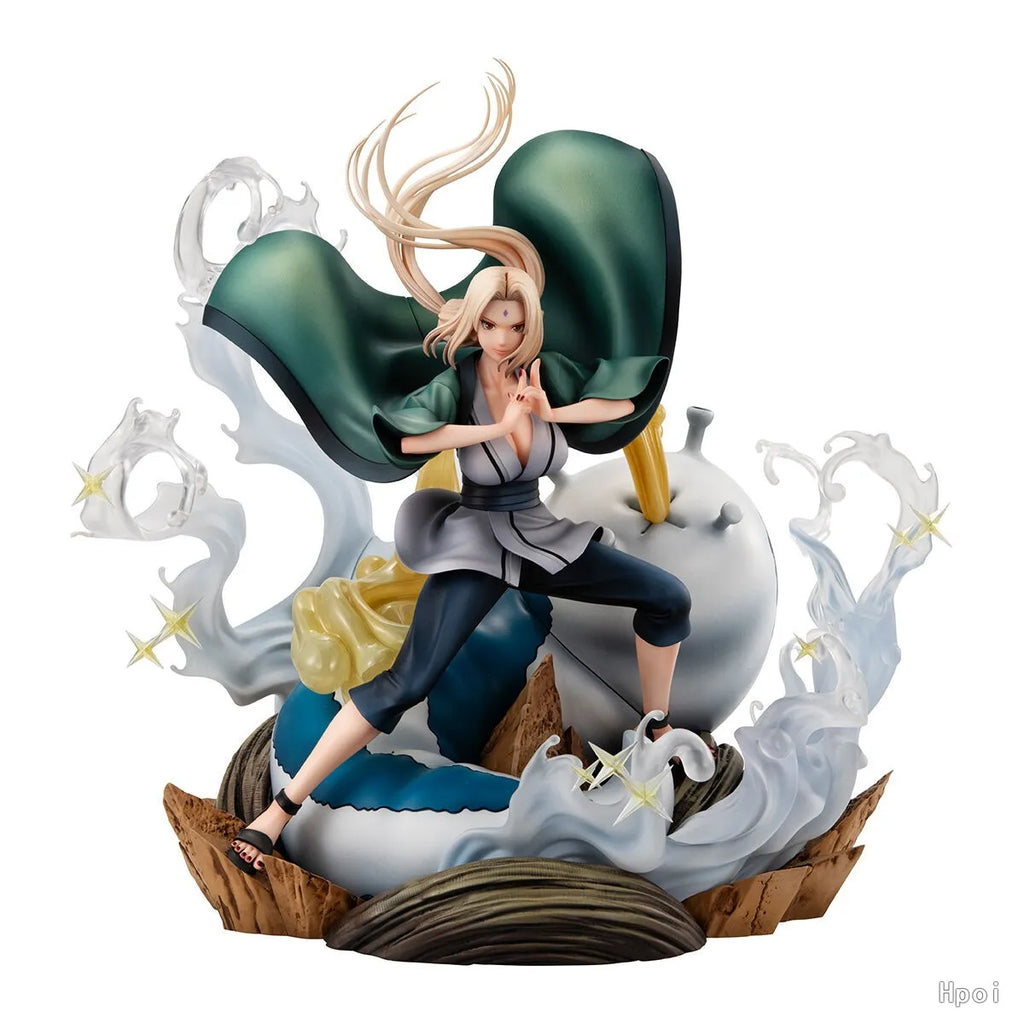 Original in Stock BANDAI NARUTO Shippuden GALS DX Tsunade 3 Figures Model Toy Gift Collection Ornament