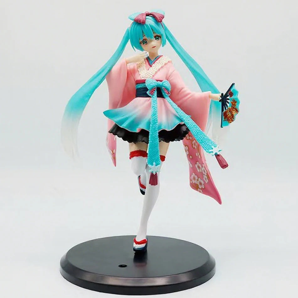 Anime Hatsune Miku Doll Model Cartoon Cute Kawaii Toys PVC Model Action Figures Car Dashboard Decoration Holiday Gift