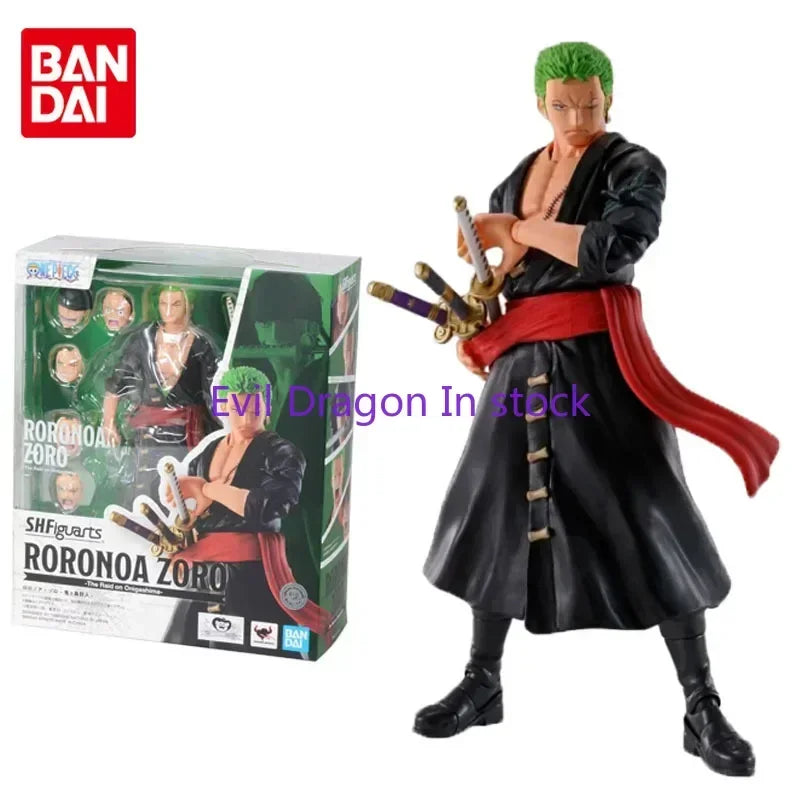 Bandai Original ONE PIECE Anime-Figur SHF Roronoa Zoro Actionfigur Spielzeug für Jungen Mädchen Kinder Geschenk Sammlermodell Ornamente