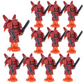 Medieval Knights War 10cm Poseable Collectible 40K Figure - Blue-Gold Armor Skull Face Design